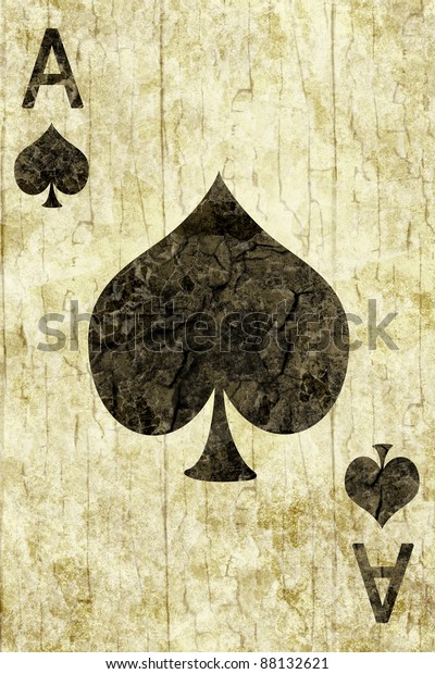 Old Ace Spades Playing Card Stock Illustration 88132621