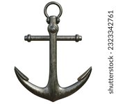 Old Anchor isolated 3d rendering