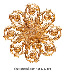 Old Ancient Gold Ornament On White Stock Illustration 256757398 ...