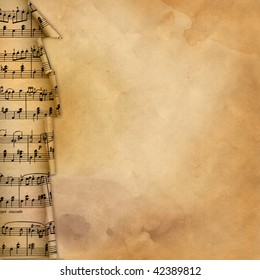 Old Background With Musical Border For Design