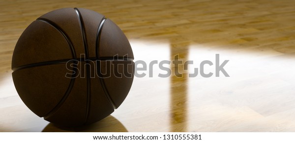 Old Basketball Ball On Floor Basketball Stock Illustration 1310555381