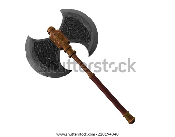 古い戦いの斧 のイラスト素材