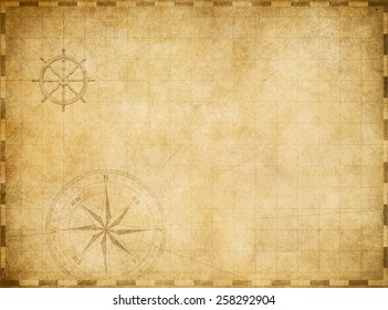 Old Blank Vintage Nautical Map On Stock Illustration 258292904