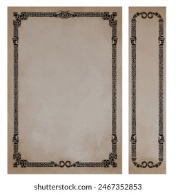 Old book cover design with Celtic ornaments and animal motifs. Free-hand digital painting.