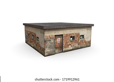 Old booth 3D rendering on a white background. Isolate with 3D models