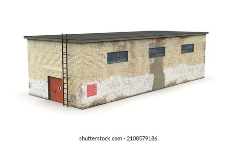 Old booth render on a white background. 3D rendering