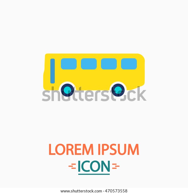 Old
Bus Color icon on white background. Flat
pictogram