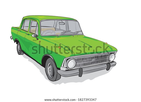 old car isolated on\
white background