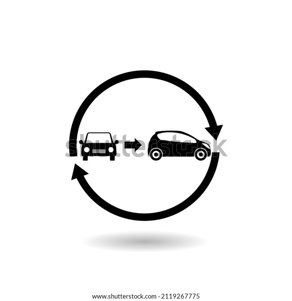 Old car for new car icon\
with shadow