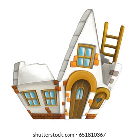Old cartoon house / construction site - isolated - illustration for children - Shutterstock ID 651810367