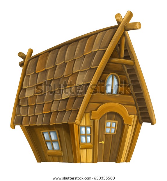 古い漫画の木の家 分離型 子ども用イラトス のイラスト素材 650355580