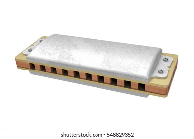 Old Chromatic Harmonica (3D Model)