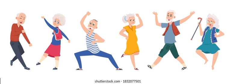 Old Dancing People Cartoon Happy Older Stock Vector (Royalty Free)  1517466098