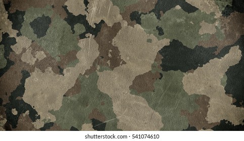 Old dirty camouflage fabric