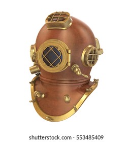 Old Diving Helmet. 3D rendering