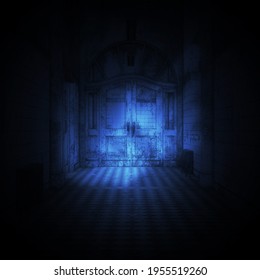 Old door in the abandoned building, digitally rendered 3d illustration. - Shutterstock ID 1955519260