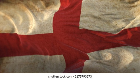 Old English Flag Waving At Wind. 3d Rendering