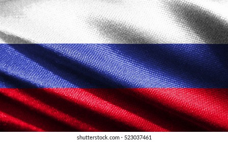 Old Fabric Texture Of Russia Flag