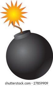 Old Fashioned Round Black Bomb Lit Stock Illustration 27859909 ...