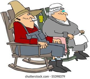 Old Lady Rocking Chair Stock Illustrations Images Vectors