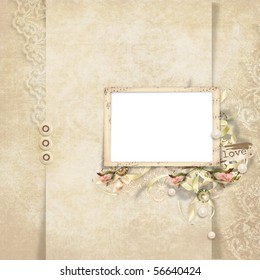 Old Frame On Victorian Background Stock Illustration 56640424