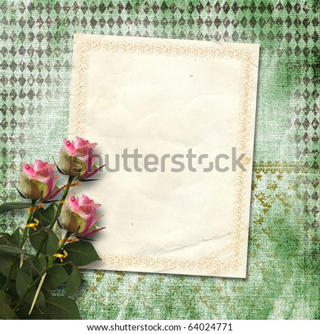 Similar – Image, Stock Photo Old crumpled paper with white flowers white background