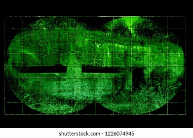 Old german bunker - view through night vision