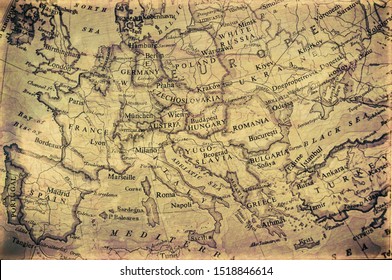 Old Grunge Map Of Europe