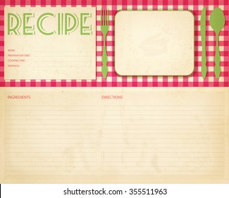 Old Grunge Retro Recipe Card Layout