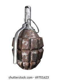 Old Hand Grenade On White Background Stock Illustration 69701623 ...