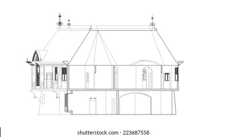 Old House Building Stock Illustration 223687558 