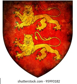 old isolated over white coat of arms of normandie
