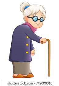 Old Lady Cane Stock Illustration 742000318 | Shutterstock