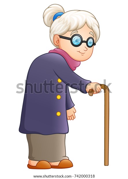 Old Lady Cane Stock Illustration 742000318 | Shutterstock