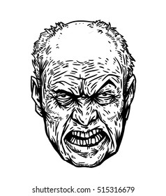  Old man with angry face 