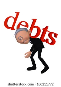 Old man with DEBTS
