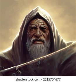 Old Man, Long Beard Like A Jedi, Made By AI