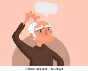 Old Man Scratches His Head