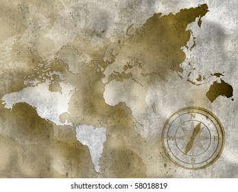 Old Map Stock Illustration 58018816