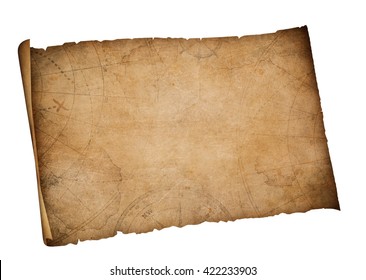 old map isolated with clipping path included