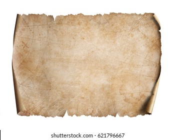 Old map on parchment oriented 3d illustration