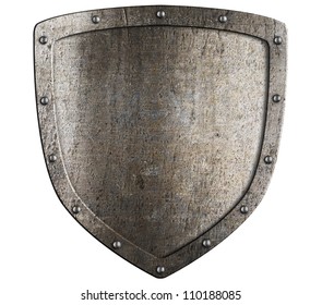 Old Metal Medieval Shield. Crest Pattern.