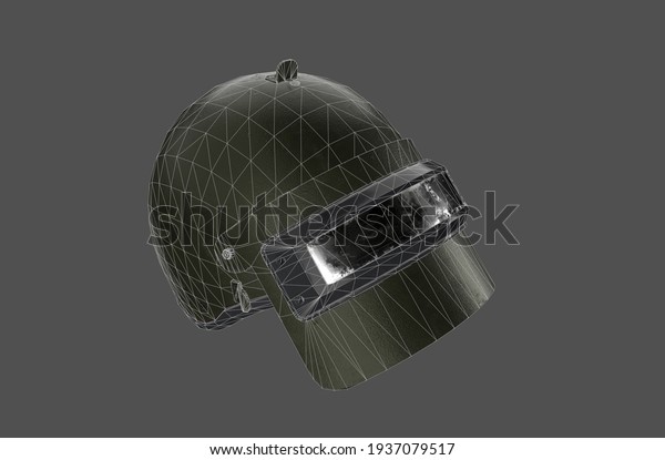 Old Military\
Helmet Isolated on White 3d\
render