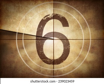 Old Movie Countdown With Number 6