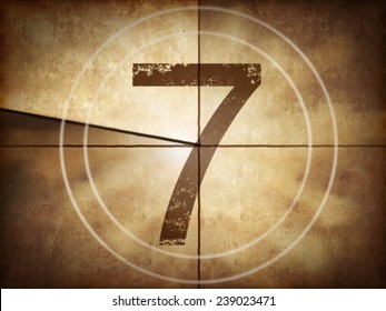 Old Movie Countdown With Number 7