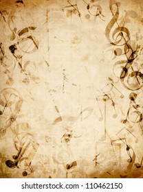 Old Music Sheet With Musical Notes