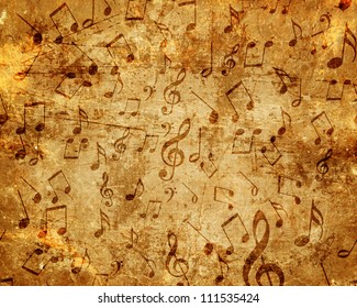 Old Music Sheet With Musical Notes