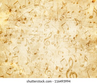 Old Music Sheet With Musical Notes