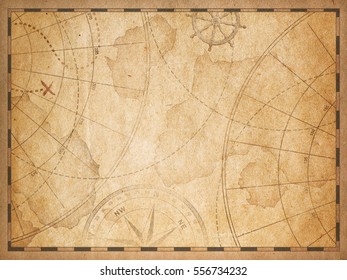 old nautical treasure vintage map theme background