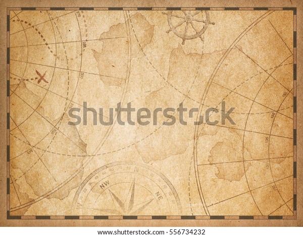 Old Nautical Treasure Vintage Map Theme Stock Illustration 556734232